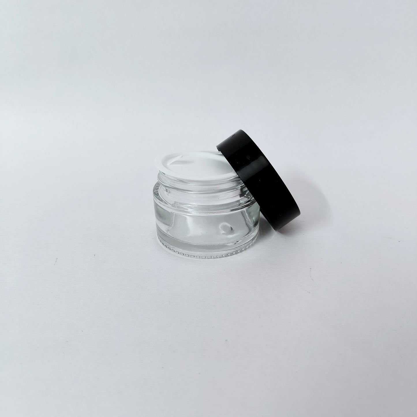 Glass Jar -Transp - Black Cap - 30g