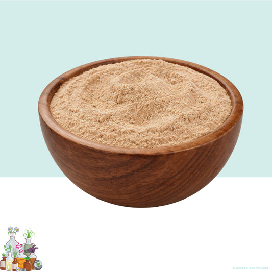 Wooden bowl filled with Black Turmeric Powder on a light blue background