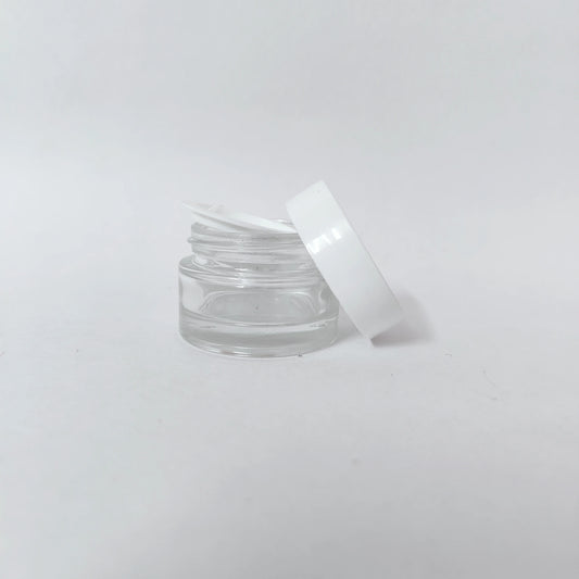 Glass Lip Balm Container - White Cap - 8gms