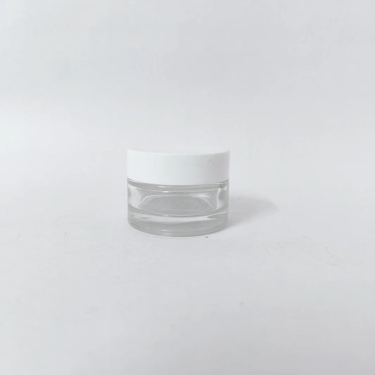 Glass Lip Balm Container - White Cap - 8gms