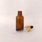Glass Serum Bottle - Amber - Gold Dropper - 30mL