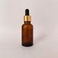 Glass Serum Bottle - Amber - Gold Dropper - 30mL