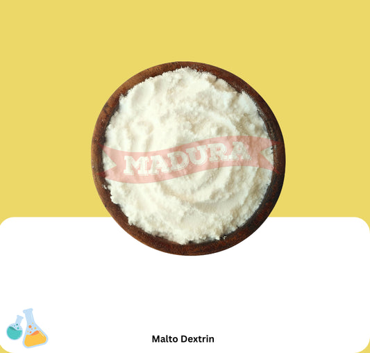 Bowl of Maltodextrin powder with a yellow background