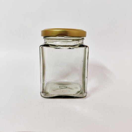 Glass Jar - Clear - Honey Square - 200g